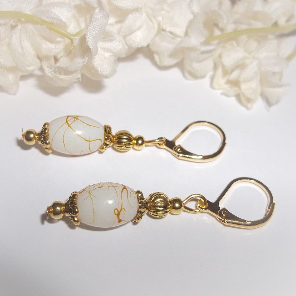 Earring Earring Earrings Earring Set Earring White and Gold Earring Earring A014 - Picture 4 of 8